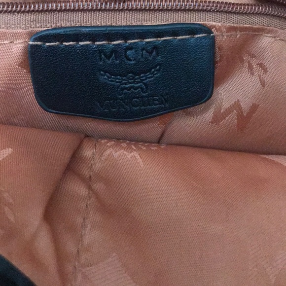 Black Leather MCM BookBag - Picture 3 of 4